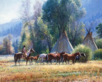 Indiens d’Amérique occidentale 20 Peinture à l'huile